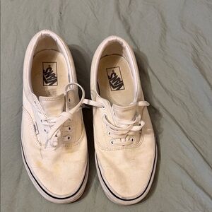Vans Men's White Canvas Sneakers